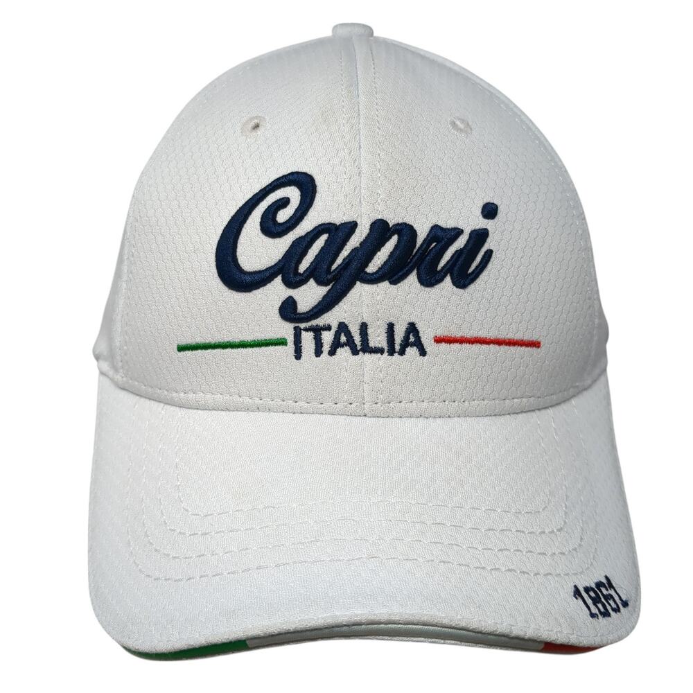 Capri Italia 1861 Strapback Hat White One Size Adjustable Embroidered